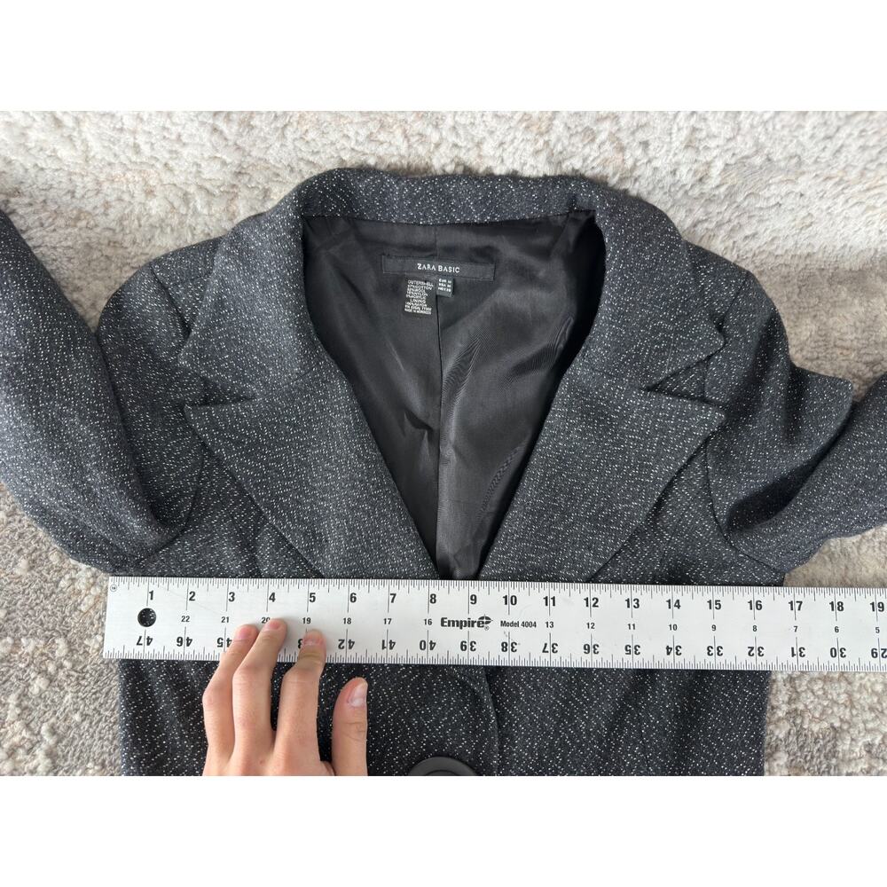 Zara Basic Size M Wool Blend Notched Outdoor Sing… - image 4